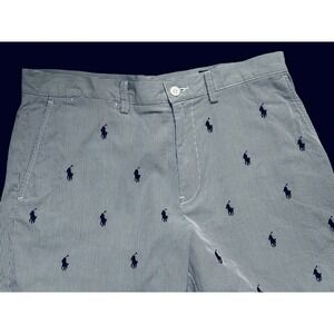 Polo‎ Ralph Lauren Mens Shorts 34 (36) Blue Pinstripe Textured Classic AOP Pony